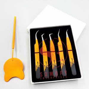 Pince à épiler à cils en acier inoxydable avec logo personnalisé, outil de beauté pour extensions de cils, pour la crème glacée - Product Image 6