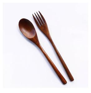 Precio al por mayor: Servidor de ensalada de madera de acacia con mango de resina y logotipo personalizado, utensilio de servir de madera, vajilla. - Product Image 2