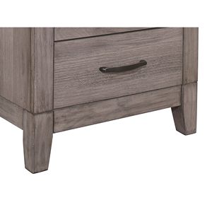 Dark Metal Hardware Bed <b>Side</b> <b>Table</b> 2 <b>Drawers</b> Brownish Gray Finish 1pc Nightstand Melamine Laminate Nightstands Product Category - Product Image 5