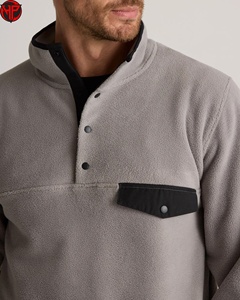 <b>Men's</b> <b>Half</b> <b>Zip</b> Fleece Pullover Knitted <b>Jacket</b> Stand Collar Solid Pattern Windproof Breathable Casual Outdoor Wear - Product Image 3