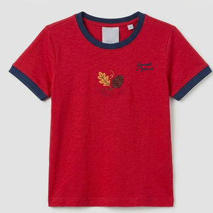 เสื้อยืดเด็กผ้าฝ้าย 100% ซักแล้ว ใส่สบาย ดีไซน์ทันสมัย แขนสั้น เหมาะสำหรับใส่ไปโรงเรียนและใส่ในชีวิตประจำวัน คุณภาพพรีเมียม - Product Image 1