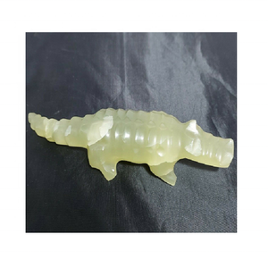 Figura de Cocodrilo de Estilo Animal en Ónice Verde con Efecto Jade Tallado de Alta Calidad en Tamaño Personalizado para Decoración y Regalo - Product Image 1