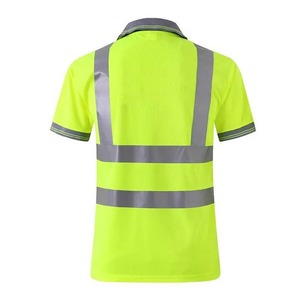 T-shirt de travail réfléchissant pour homme, logo personnalisé, manches courtes, en tissu tricoté confortable polyester/coton - Product Image 5
