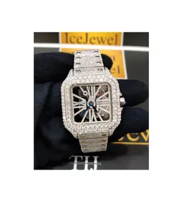 High Luxury Designer Diamond Tester Jewelry Moissanite Watch for Special Occasion from Indian Supplier Men's Smart Watch