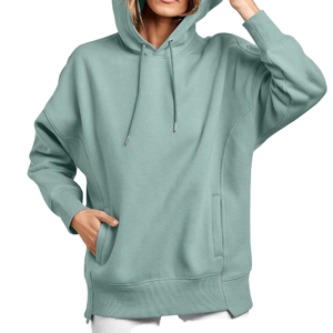Sudadera con Capucha Extra Grande para Mujer, Diseño Asimétrico, Tejido de Algodón, Manga Larga, Hombros Caídos, Transpirable, para Otoño - Product Image 2