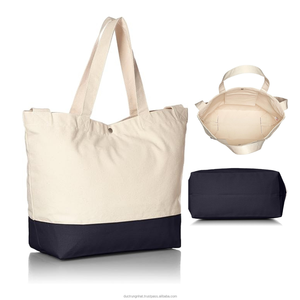 Vietnam Manufacturer Canvas Tote Bag With Zip Pocket Eco Friendly Products 2024 Tote Canvas Bag <b>Heavy</b> <b>Duty</b> Shopping Grocery Bags - Product Image 3