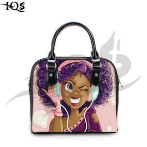 Customizable Genuine Leather Crossbody <b>Handbag</b> Black Zipper Fashion Design <b>Big</b> Space Custom Image Printing Drop Shipping Service - Product Image 2