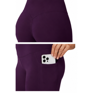 Legging de yoga couleur unie taille haute à compression ventre plat, respirant, en Spandex/Nylon, prix de gros - Product Image 6