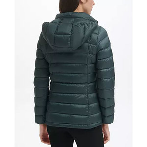 Veste matelassée à capuche pour femme, hiver, haute qualité, respirante, couleur unie, épaisse, polyester, chaude, rembourrée - Product Image 2