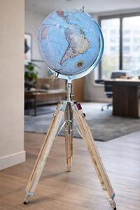 Globo Terráqueo Decorativo de Metal Moderno con Recubrimiento de Color Personalizado y Base Sólida Resistente para Exhibición en Escritorio, Oficina o Sala de Estudio - Product Image 3