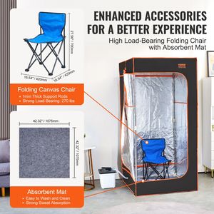 Tenda Sauna a Vapore Portatile da 1600W con Finestra Visibile, Kit Coperta Spa Personale per Detox e Relax Domestico - Product Image 6