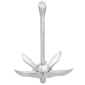13.2 lb Hot <b>Dip</b> Galvanized Cast Iron Folding Anchor <b>Silver</b> Boat Anchors - Product Image 3