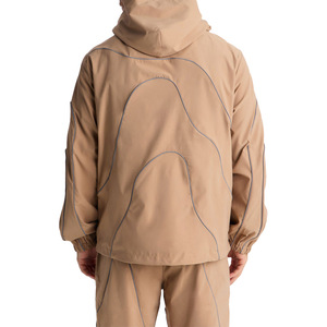 Reflective Custom Piping Windbreaker Hooded Tracksuit Lightweight Jacket and <b>Jogger</b> Pants OEM Night Visibility <b>Nylon</b> Sportswear - Product Image 4