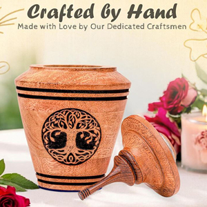 Luxury Rosewood Funeral Urn Supplier Handmade Wooden Keepsake Urn Set Wooden Ashes Urn with Decorative Inlay by AYAANS - Product Image 6