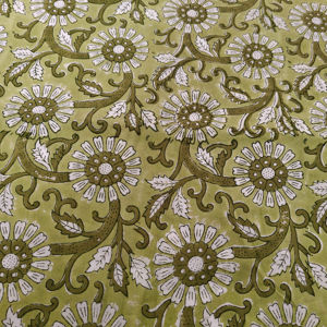 Tissu vert foncé pur coton belle impression de bloc de main floral indien femmes garçons vêtements rideaux accessoires chemises filles - Product Image 1