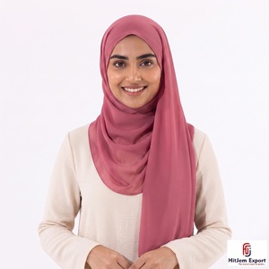 High Grade Chiffon Hijab Scarf Custom <b>Silk</b> Feel <b>Head</b> <b>Wrap</b> Shawl Private Label OEM ODM Textile Supplier - Product Image 1