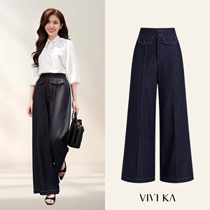 Women's <b>White</b> High Waist Straight Leg Casual Office Polyester Spandex Relaxed Fit <b>Work</b> <b>Trousers</b> OWEN - Product Image 1