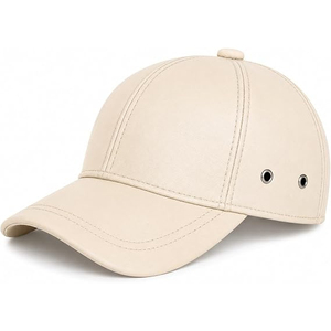 Casquette de baseball en cuir pour hommes et femmes, faite à la main en cuir d'agneau souple, respirante, réglable, casquette de luxe pour papa, toutes saisons - Product Image 1