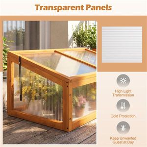 Serra in Legno 37'' x 25FT x 16FT con Tetto Regolabile in Policarbonato, Mini Serra Portatile per Coltivazione - Product Image 5
