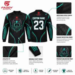 Camiseta de Paintball Sublimada Personalizada, Manga Larga, Transpirable, Táctica, con Protección Acolchada, Ropa Deportiva para Equipos al Aire Libre - Product Image 5