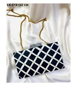 Quality Handicrafts Designer Resin <b>Blue</b> Dot Women <b>Clutch</b> <b>Bag</b> Pearl Decoration Bridal <b>Wedding</b> Evening Party Birthday Gift Travel - Product Image 2