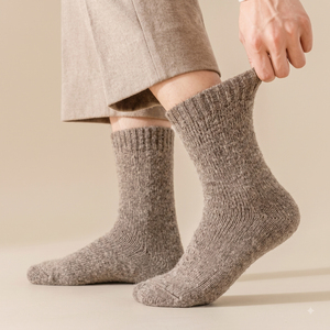 Men's Solid Wool Crew <b>Socks</b> <b>Thick</b> Knitted <b>Winter</b> Thermal Everyday Wear - Product Image 5