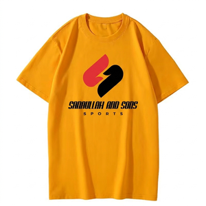 T-shirt personnalisé pour homme en coton 100% à col rond et manches courtes, tissu respirant anti-boulochage, coupe ample, 180g - Product Image 1