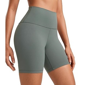 Shorts de cycliste pour femme, moulant, coupe ajustée, extensible, taille élastique, effet froncé aux fesses, en nylon, sexy - Product Image 1