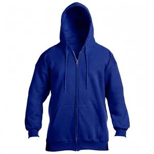 Sweat à capuche zippé léger en polaire bleu roi pour homme, impression numérique, prêt pour l'hiver, 100 % coton, coupe régulière, coupe-vent et respirant - Product Image 1