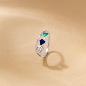 Anillo de Diamantes Naturales Inspirado en el Pavo Real en Plata de Ley 925 |   Joyería Fina Minimalista para el Día a Día para Mujer - Product Image 1