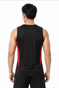 Débardeur sans manches en tricot bleu roi pour homme, col rond, uni, décontracté, séchage rapide - Product Image 4