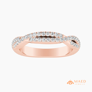 Anillo de Compromiso de Eternidad con Moissanita Trenzada Chapado en Oro Rosa para Mujer - Regalo de Aniversario de Lujo - Product Image 1