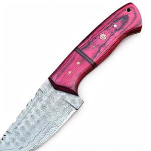 Handcrafted Damascus Steel Utility <b>Craft</b> <b>Tool</b> Pink Wood Handle Metal Decor - Product Image 4