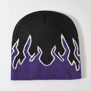 Gorro de Punto Jacquard Unisex, 100% Acrílico, con Rayas Gruesas, para Invierno - Product Image 2