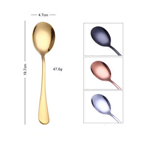 Colorful Gold 2PCS Stainless Steel Serving Spoon and Fork Set <b>Salad</b> Serving Cutlery Tableware Collection - Product Image 2