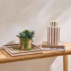 Plateau de service en bois rectangulaire, design moderne, écologique, passe au lave-vaisselle, pour mariage et décoration intérieure, à prix réduit. - Product Image 3