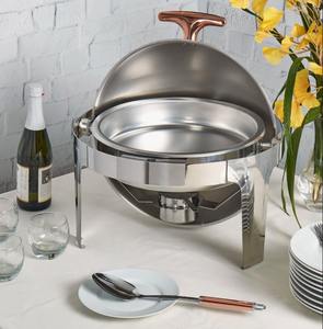 Recipiente redondo para calentar comida de 6.3 qt, juego de 5 piezas de acero inoxidable para buffet, ideal para fiestas y catering al mejor precio. - Product Image 2