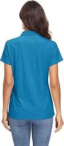 Polo de Alta Calidad Personalizado para Mujer, Corte Ajustado, 100% Algodón, Cuello en V, Buen Precio, con Decoración de Logotipo Impreso en Capas - Product Image 4