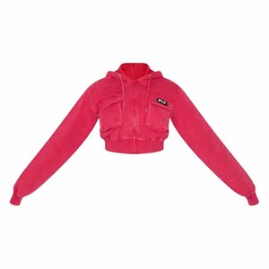 Conjunto Deportivo de 2 Piezas para Mujer, Sudadera con Capucha Roja, Corte Holgado, Manga Larga, Material de Felpa - Product Image 3