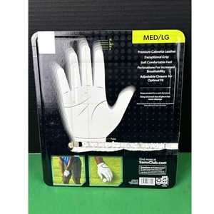 Gants de golf blancs en cuir véritable respirant unisexe à enfiler pour les mains - Product Image 5