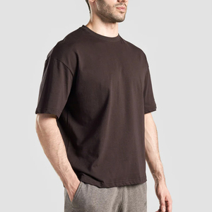 T-shirt Homme Épais à Épaules Tombantes 100% Coton, Coupe Courte, Personnalisable avec Logo, Coton Doux Uni – Prix Usine - Product Image 2