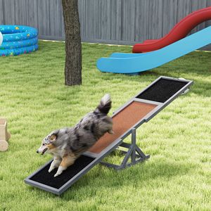 Balançoire d'agilité pour chien en bois résistante aux intempéries 83 "L X 16" W X 14 "H Gray Training and Exercise Pet Supply - Product Image 2