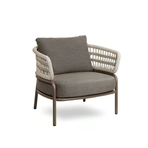 Muebles de Jardín, Sillón Individual, Sofá Impermeable para Exteriores, Banco de Metal, Asiento de Estilo Moderno, Sofás de Mimbre con Estructura de Aluminio para Exteriores - Product Image 4