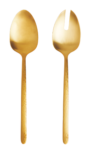 Elegant Golden Metal <b>Salad</b> Server with Hammered Design Handle (Pack of 2) <b>Salad</b> <b>Tool</b> - Product Image 5