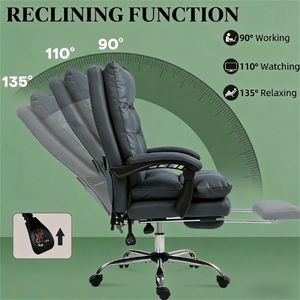 Sedia da Ufficio Grigio Scuro con Funzione Massaggio per Uso in Lounge, Computer e Sale Conferenze - Product Image 4