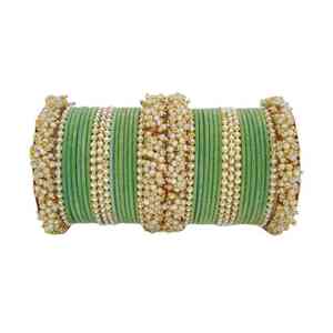 Ensemble de bracelets de mariage islamiques tendance en or massif Meenakari, finition polie, bijoux pour femmes - Product Image 5