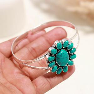 925 Sterling <b>Silver</b> turquoise Gemstone <b>Bracelet</b> <b>Bangle</b> for Women High Top Quality <b>Silver</b> <b>Bangle</b> Designer Jewelry - Product Image 3