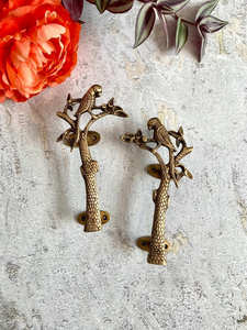 Poignée de portail orientale en fer forgé, style traditionnel, résistante à la rouille, avec revêtement en poudre, motif arbre et perroquet, décorative - Product Image 2