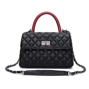 Bolso de Hombro de Cuero Genuino con Logotipo Bordado Personalizado, Bolso de Mano de Lujo para Mujer, Correa Única con Cadena, Duradero - Product Image 6