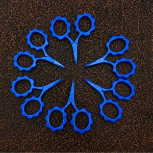 Flower Power Embroidery Stainless Steel Right-Handed Short Handle <b>Thinning</b> Scissors with 30 Teeth and 6CR13 Blade for Hair - Product Image 5